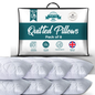 Posh Tag Quilted Pillows 48cm x 74cm Hotel Pillows Non Allergenic Soft Pillows For Sleeping, Hypoallergenic, Back and Down Support Alternative, Bed Pillows Hollow Fiber Filled Pillows