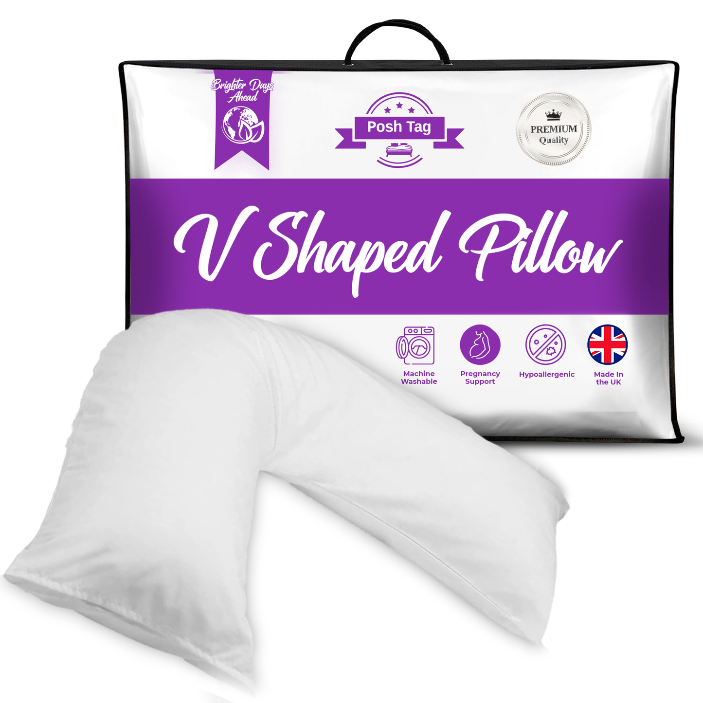 Posh Tag V Pillow with Pillowcase 140 cm x 30 cm